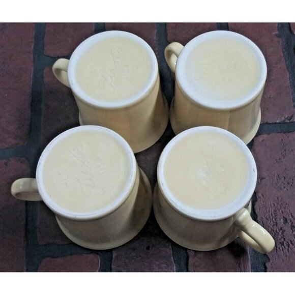 4 Homer Laughlin Fiesta Ware Coffee Mugs Yellow round handle - Picture 8 of 10